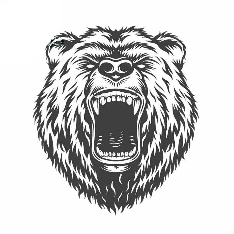 Bear 'Beast Growling | 2.0' Vinyl Car Sticker