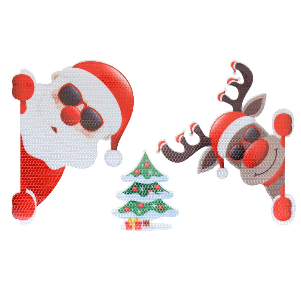 Christmas 'Santa and Rudolph Wearing Shades' Vinyl Car Magnetic Sticker