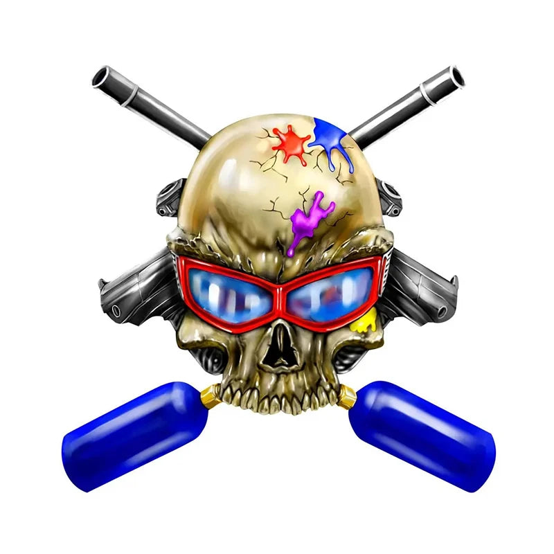 Paintball Skull 'Tactical Guns' Vinyl Car Sticker