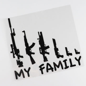 Military Tactical 'My Family | Tactical Guns | 1.0' Vinyl Car Sticker