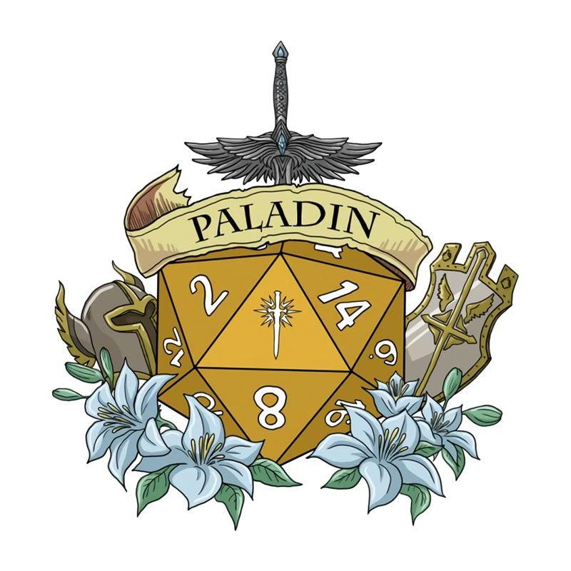 Dungeons & Dragons 'Paladin Dice' Vinyl Car Sticker