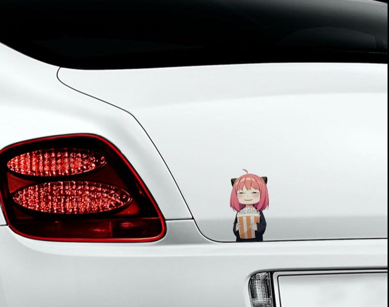 Spy x Family 'Anya Carrying Popcorn' Vinyl Car Sticker