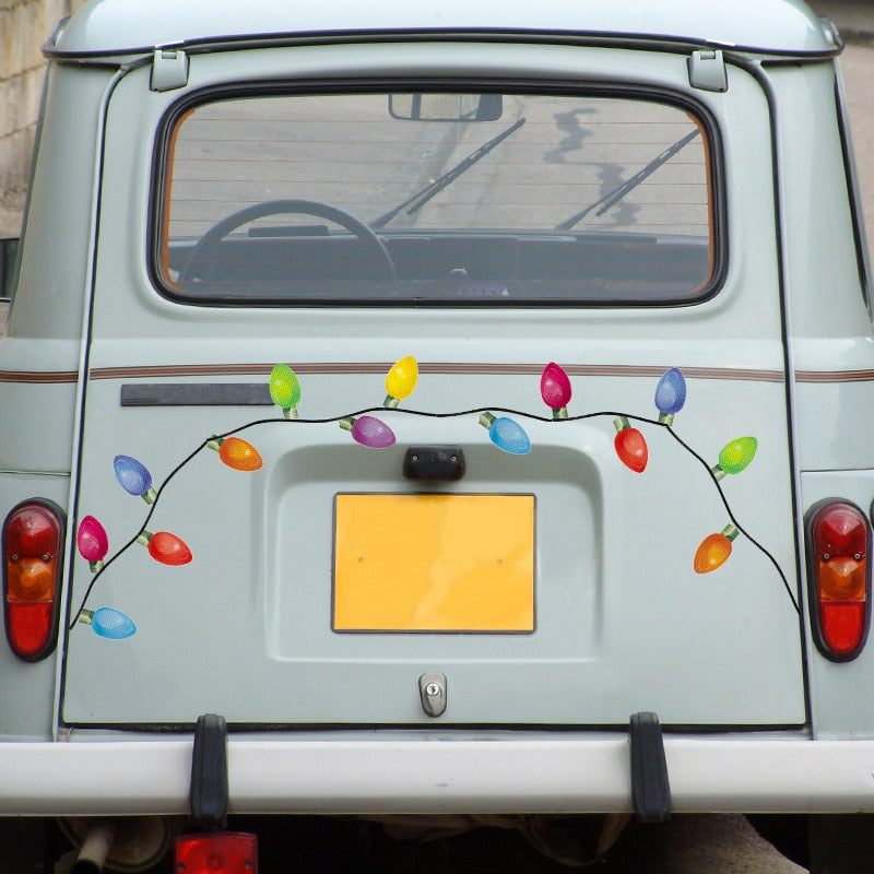 Cute Christmas Decor 'Colored Light Bulbs | 16 Pieces 2.0' Vinyl Car Magnetic Sticker