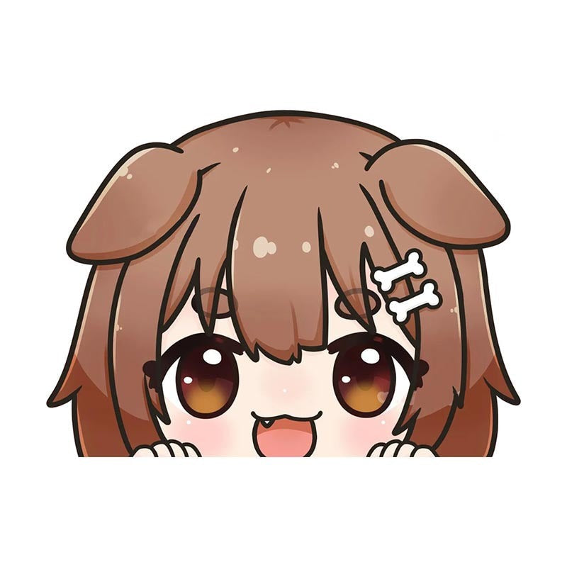 Virtual YouTuber 'Inugami Korone | Happy' Vinyl Car Peeker Sticker