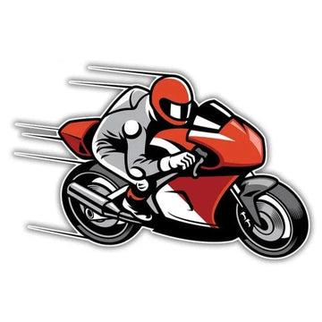 Motorbike Rider 'Gray Suit' Vinyl Car Sticker