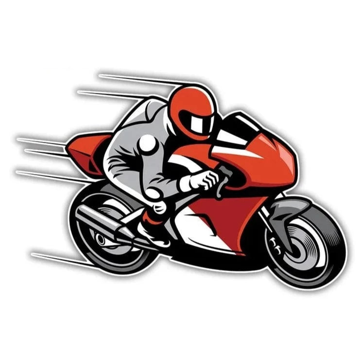 Motorbike Rider 'Gray Suit' Vinyl Car Sticker