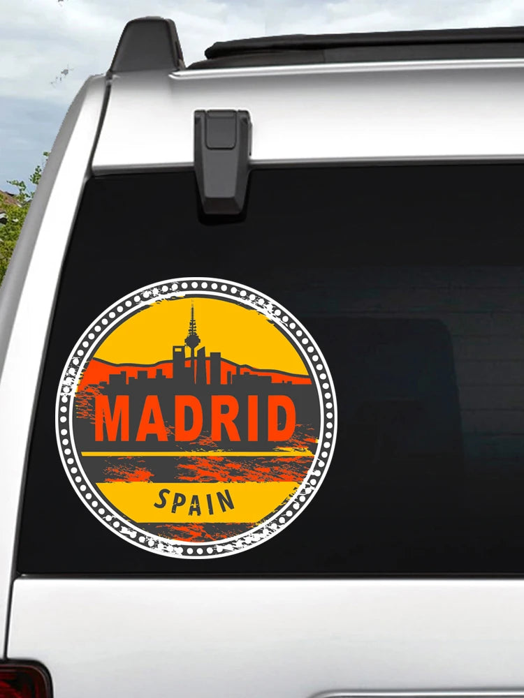 Madrid Spain 'Skyline' Vinyl Car Sticker