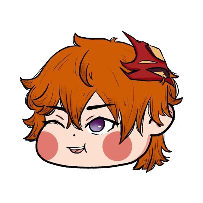 Genshin Impact 'Chibi Tartaglia | Head' Vinyl Car Sticker