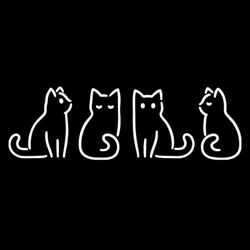 Cute 'Four Cats | Sitting' Vinyl Car Sticker