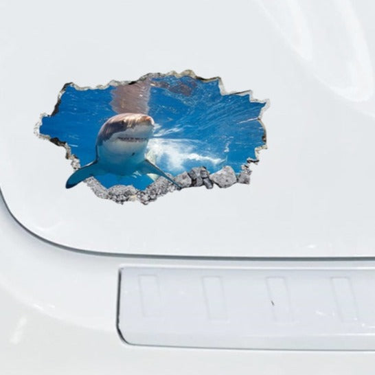 Smashed Hole 'Shark' Vinyl Car Sticker