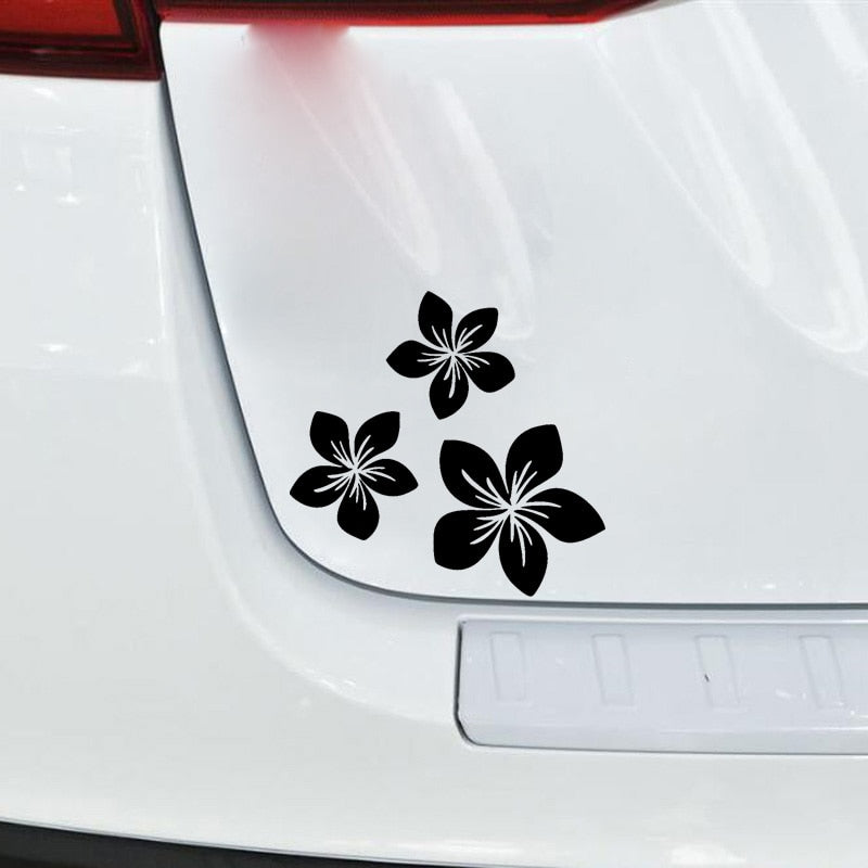 Plumeria Flower 'Black And White' Vinyl Car Sticker