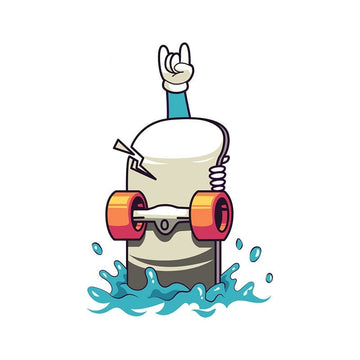 Rock On Hand 'Floating Skateboard' Vinyl Car Sticker