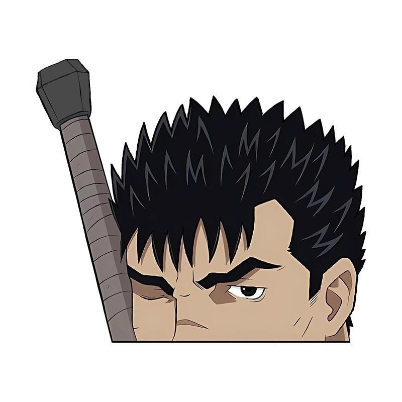 Berserk 'Guts | Dragon Slayer Handle' Vinyl Car Peeker Sticker