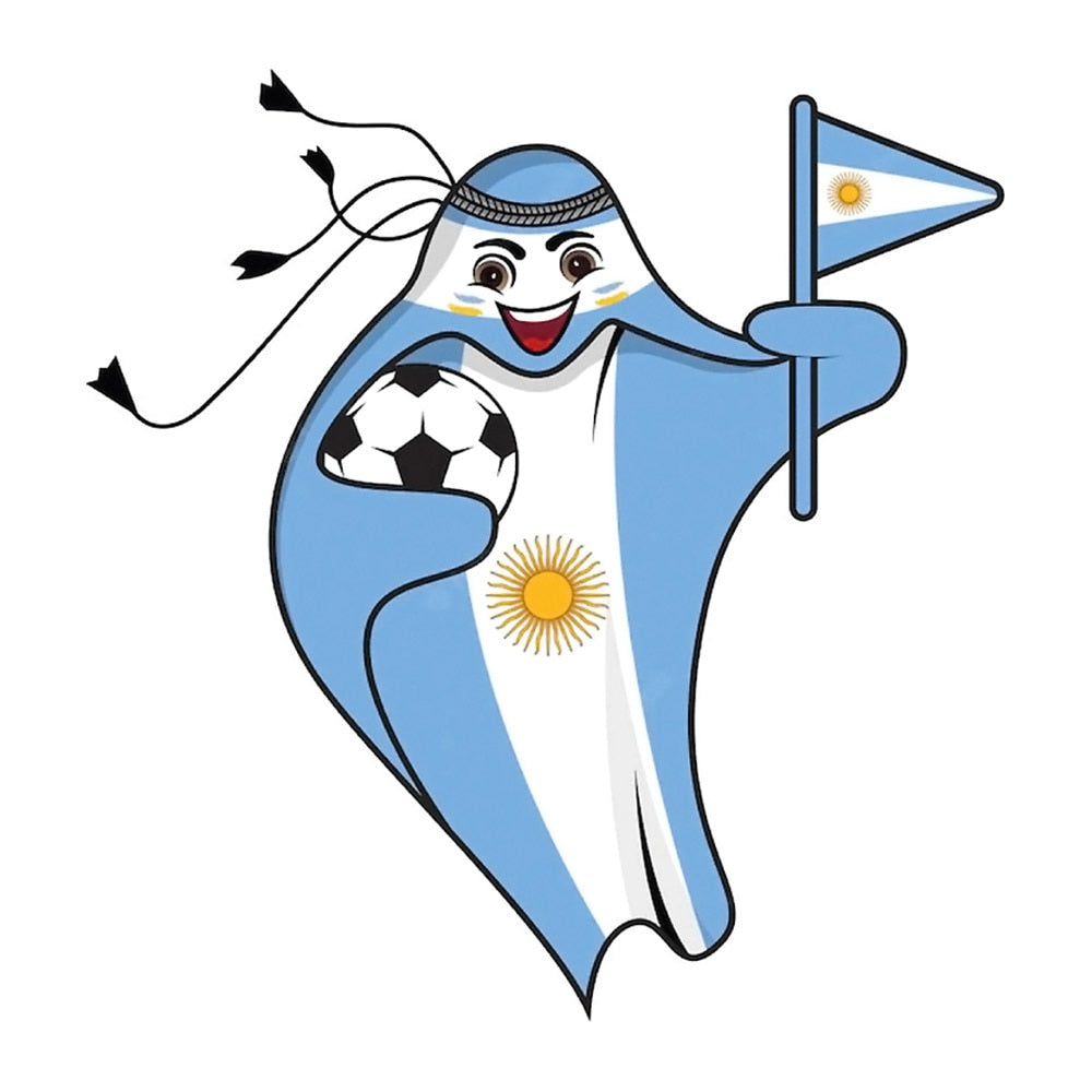 Argentina Flag 'World Cup Mascot' Vinyl Car Sticker