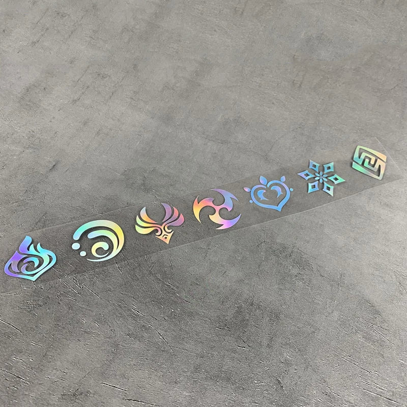 Genshin Impact 'Element Symbols' Vinyl Car Sticker