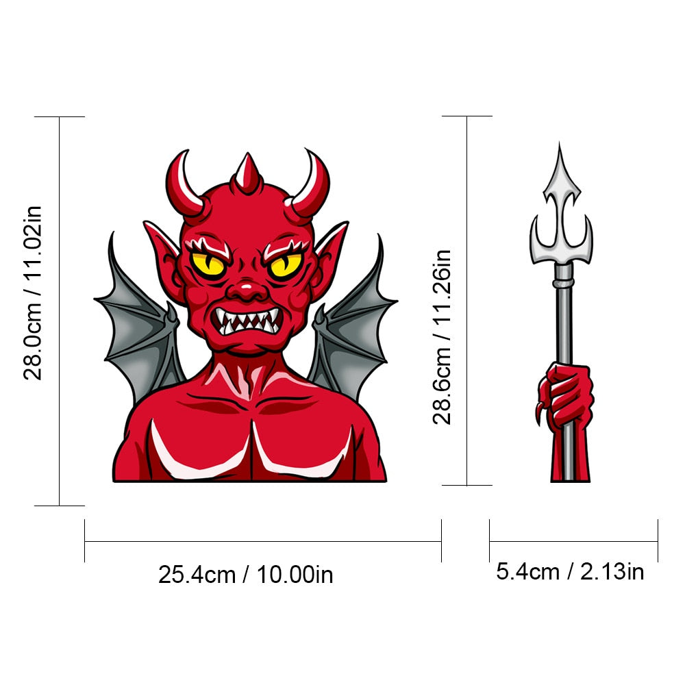 Halloween 'Three Horned Devil | Trident' Vinyl Car Wiper Sticker