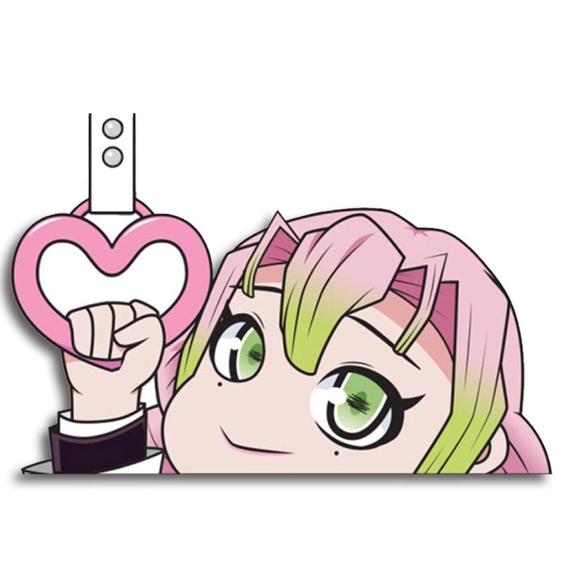 Demon Slayer 'Mitsuri | Holding Heart Handle' Vinyl Car Peeker Sticker