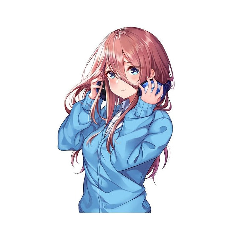 The Quintessential Quintuplets 'Miku | Holding Headphones' Vinyl Car Sticker