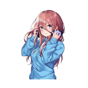 The Quintessential Quintuplets 'Miku | Holding Headphones' Vinyl Car Sticker