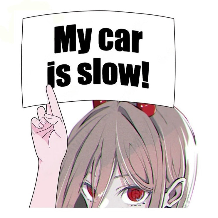 Chainsaw Man 'Power | My Car Is Slow! | Waiting' Vinyl Car Peeker Sticker