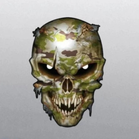 Camouflage Skull Vinyl Car Sticker