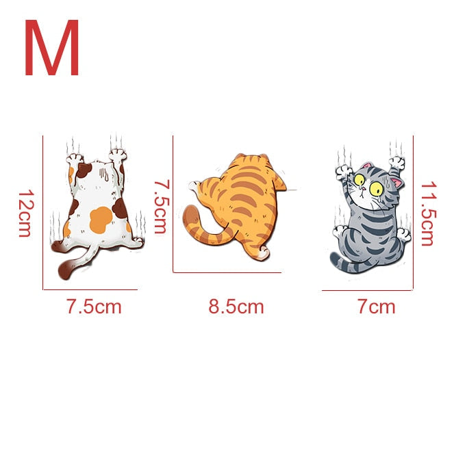 Cute 'Climbing Cats | Set of 3' Vinyl Car Sticker