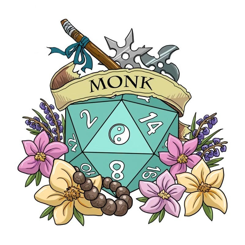Dungeons & Dragons 'Monk Dice' Vinyl Car Sticker