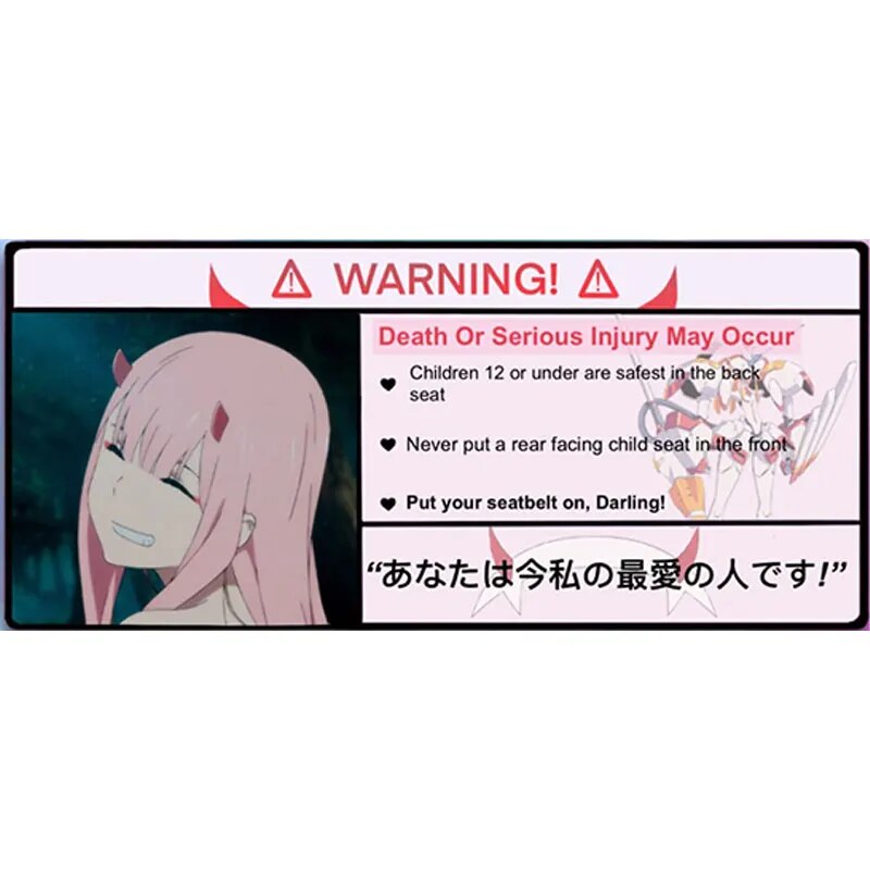 Warning Sign 'Power | Put Your Seatbelt On, Darling!' Vinyl Car Sticker