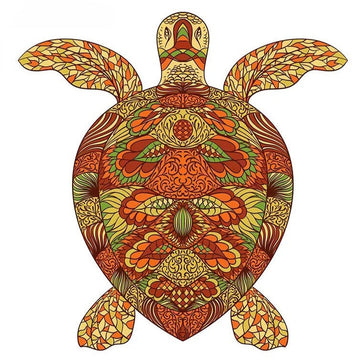 Amazing Tribal Turtle 'Orange Yellow Henna' Vinyl Car Sticker