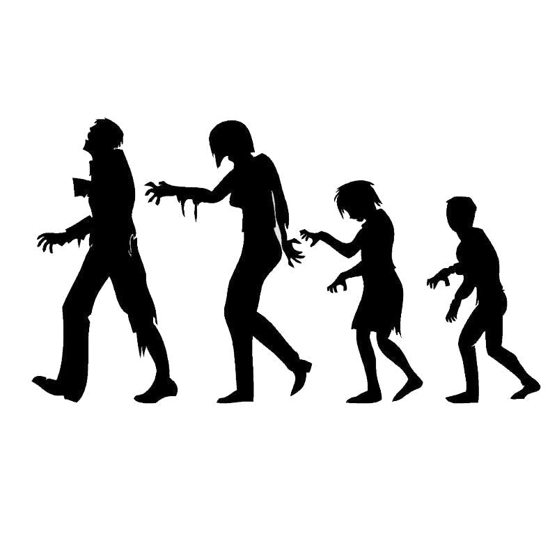 Halloween 'Zombies Walking | Black' Vinyl Car Sticker