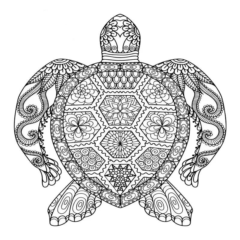 Tribal Turtle Sea 'Zentangle Mandala Turtle' Vinyl Car Sticker