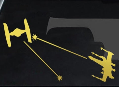 Star Wars 'X-Wing VS. Tie Fighter | Shooting Fight' Vinyl Car Sticker