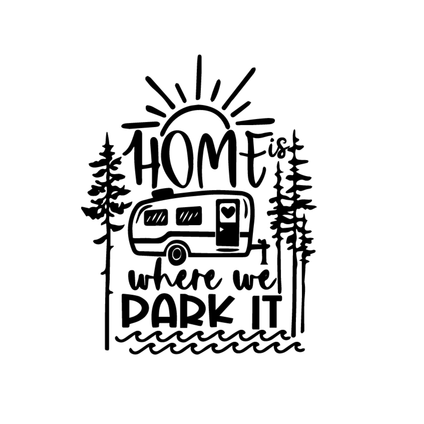 Travel 'Home Is Where We Park It' Vinyl Car Sticker