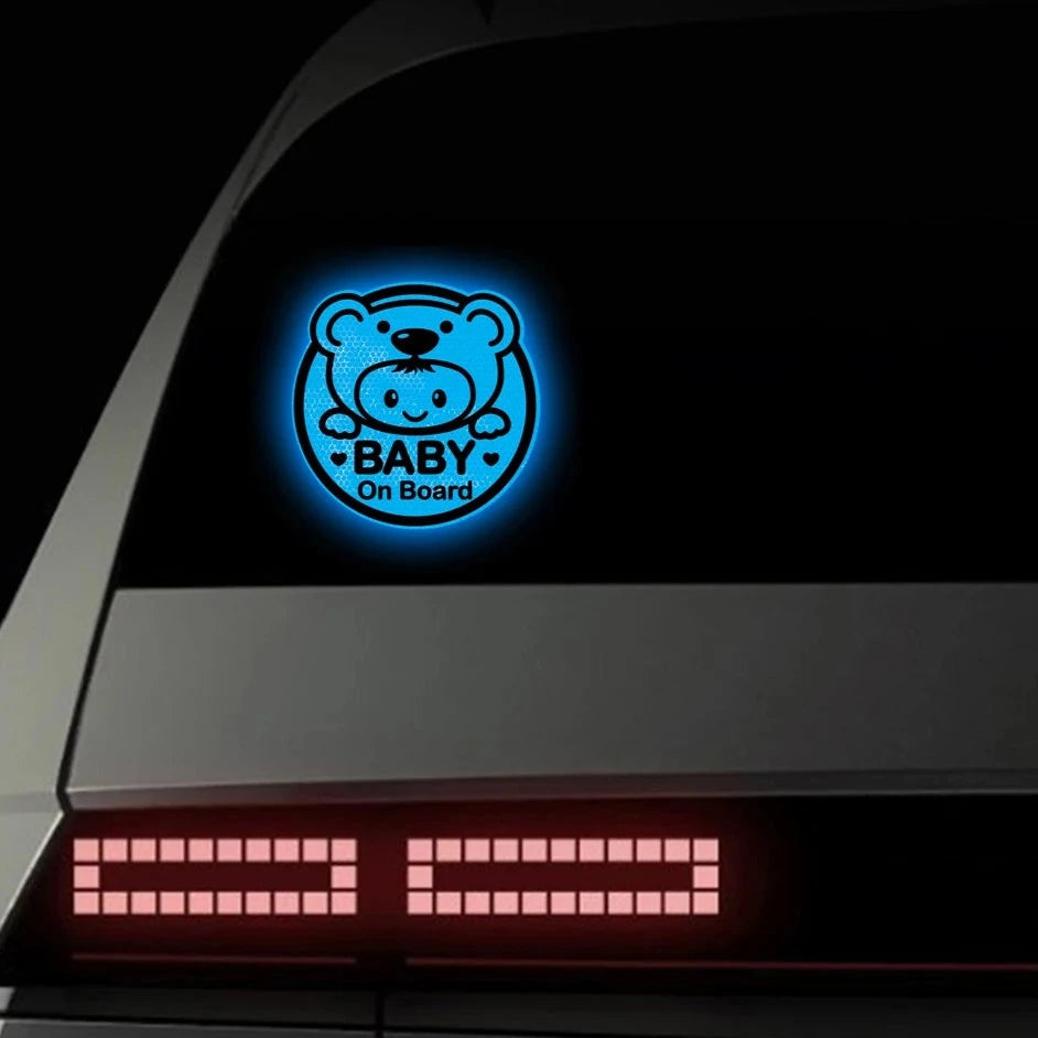 Cute 'Baby On Board | Reflective' Vinyl Car Sticker