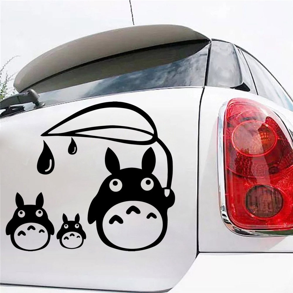 My Neighbor Totoro 'Oh, Chuu And Chibi-Totoro | Leaf Umbrella | 1.0' Vinyl Car Sticker