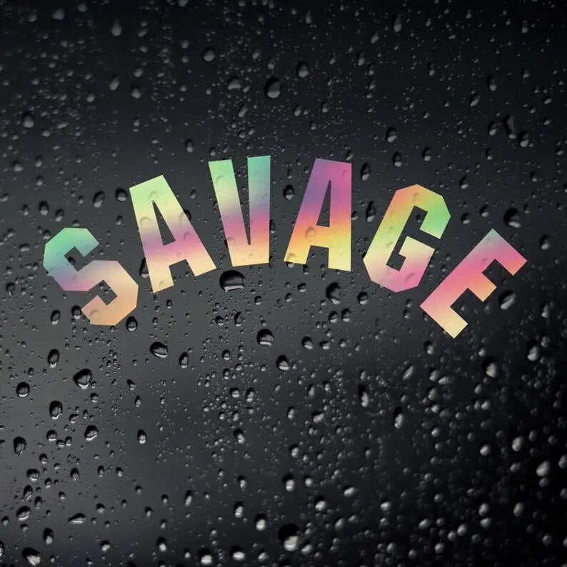 Cool Slick Chrome 'Savage' Vinyl Car Sticker