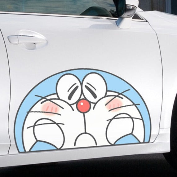Doraemon 'Sad | Right' Vinyl Car Peeker Sticker