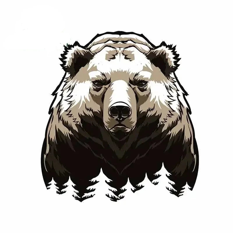 Bear 'Serious | Pines Trees' Vinyl Car Sticker