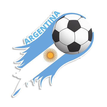 Argentina Soccer Ball 'No Face Sun' Vinyl Car Sticker