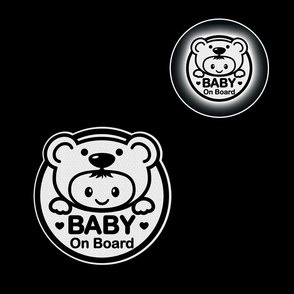 Cute 'Baby On Board | Reflective' Vinyl Car Sticker