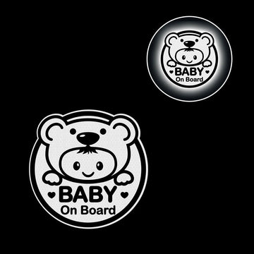 Cute 'Baby On Board | Reflective' Vinyl Car Sticker