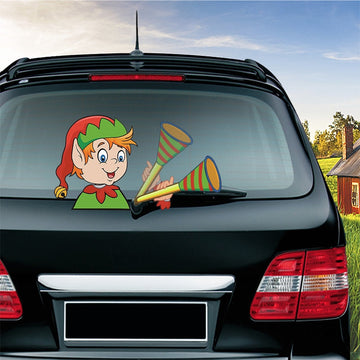 Christmas 'Elf | Toy Trumpet' Vinyl Car Wiper Sticker