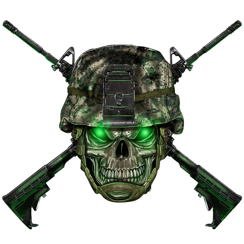 Tactical Skull 'Headgear and Guns' Vinyl Car Sticker