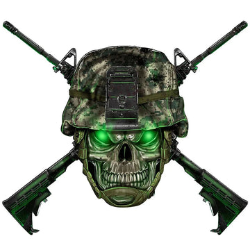 Tactical Skull 'Headgear and Guns' Vinyl Car Sticker