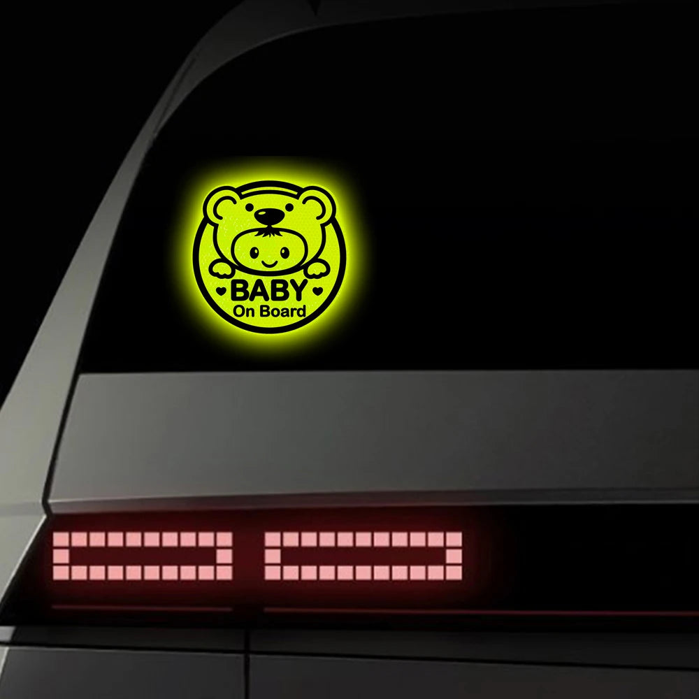 Cute 'Baby On Board | Reflective' Vinyl Car Sticker