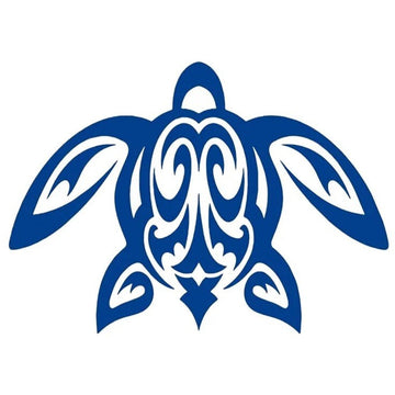 Tribal Turtle Sea 'Hawaii Tribal Turtle Peace | Royal Blue' Vinyl Car Sticker