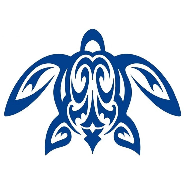 Tribal Turtle Sea 'Hawaii Tribal Turtle Peace | Royal Blue' Vinyl Car Sticker