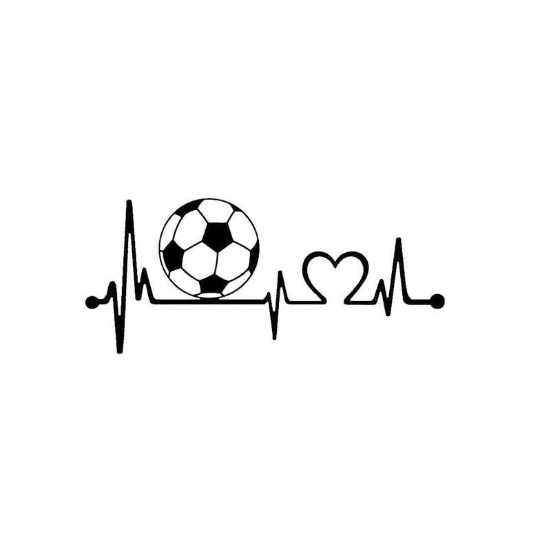 Football 'Heartbeat Lifeline' Vinyl Car Sticker