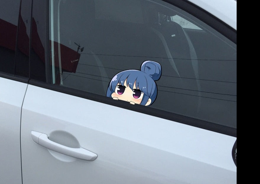Laid-Back Camp 'Cute Rin Shima' Vinyl Car Peeker Sticker