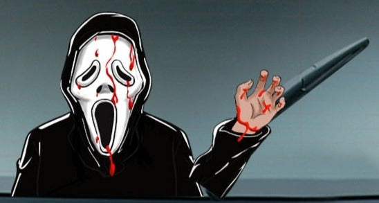 Scream 'Ghostface | Bloody Face And Hand' Vinyl Car Wiper Sticker